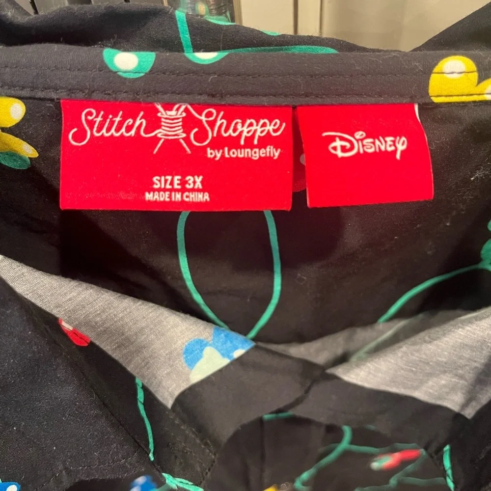Loungefly Disney Black Shirt with Colorful Mickey Minnie Accents